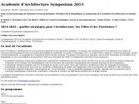 academiearchitecture-symposium2013.fr Thumbnail